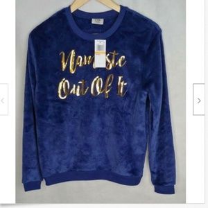 Gold Rush soft suede sequin namaste sweatshirt